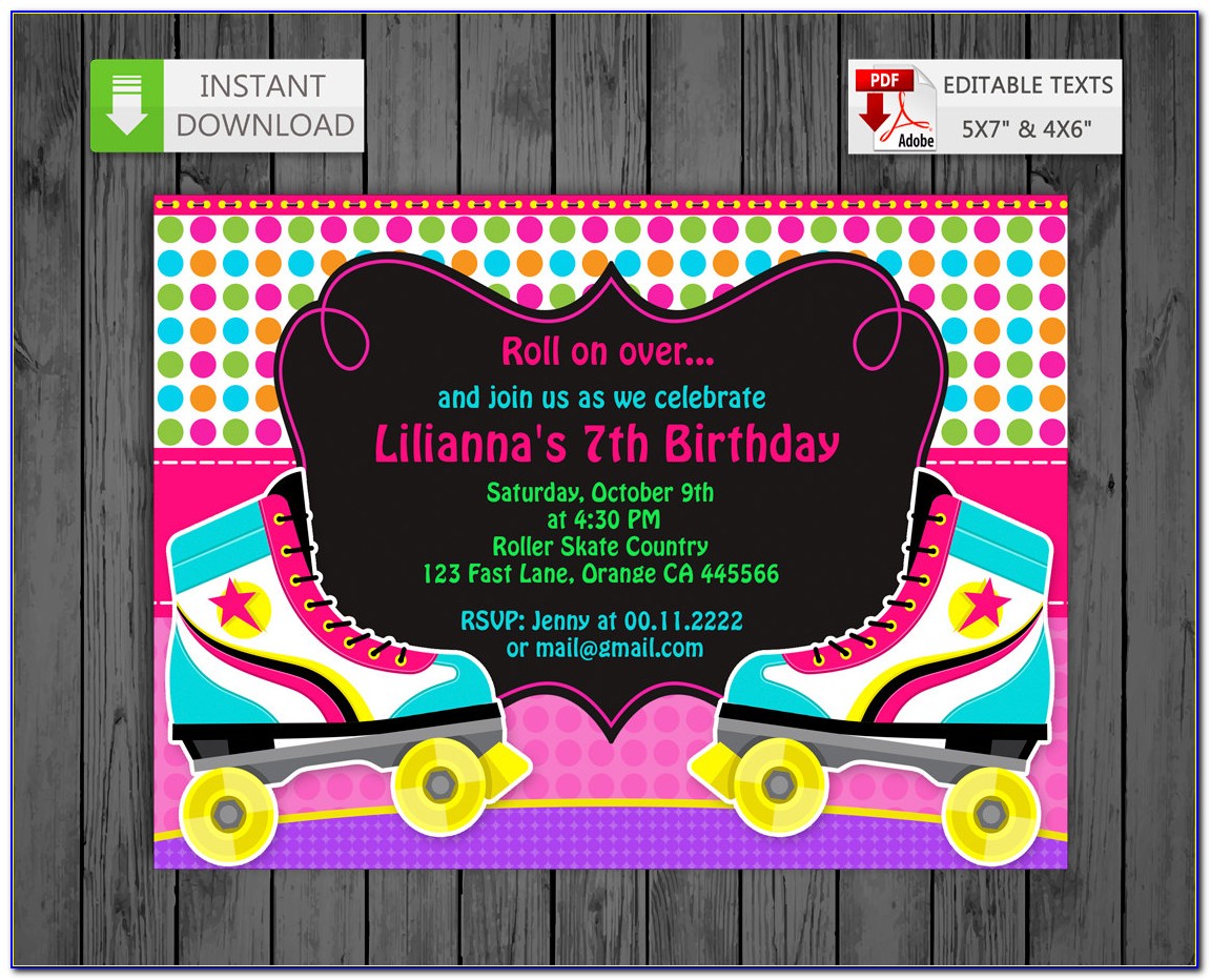 Roller Skating Party Invitations Free Printable