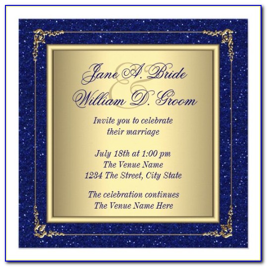 Royal Blue And Silver Invitation Cards