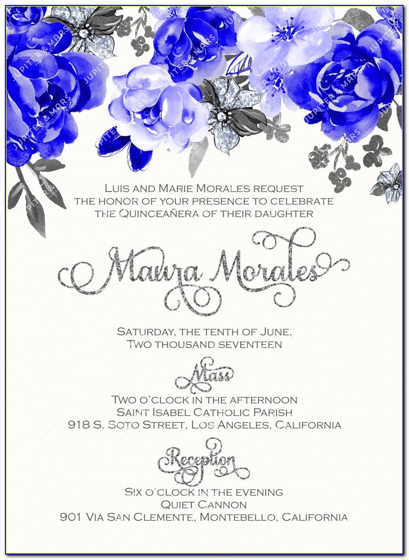 Royal Blue Invitation Card Background
