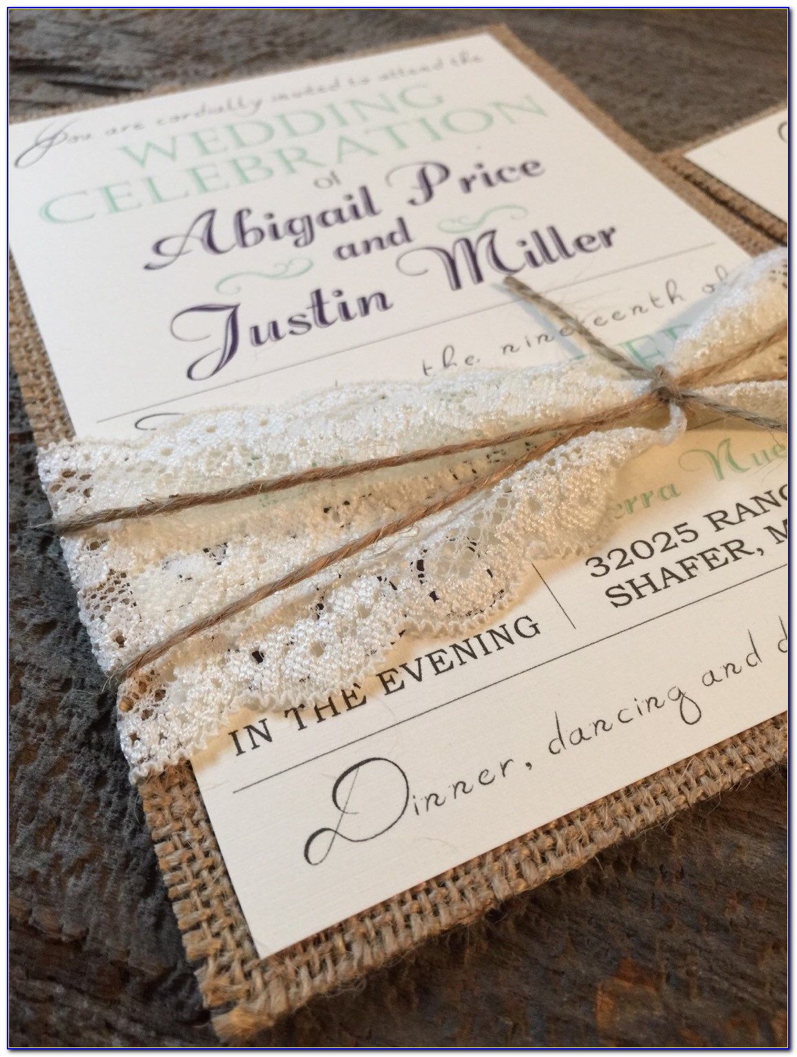 Rustic Country Wedding Invitation Sets