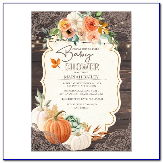 Rustic Fall Baby Shower Invitations