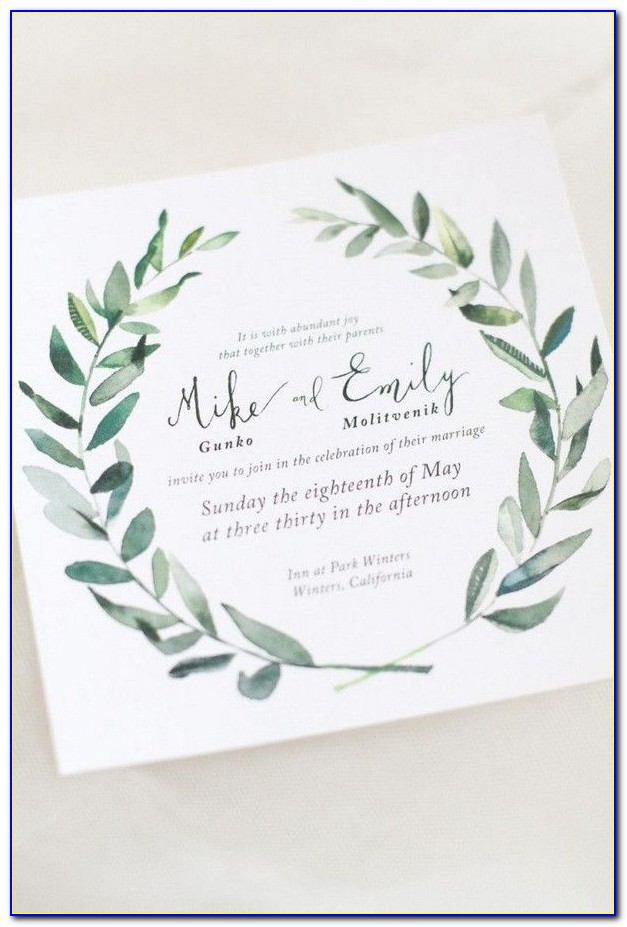 Sage Green And Blush Wedding Invitations