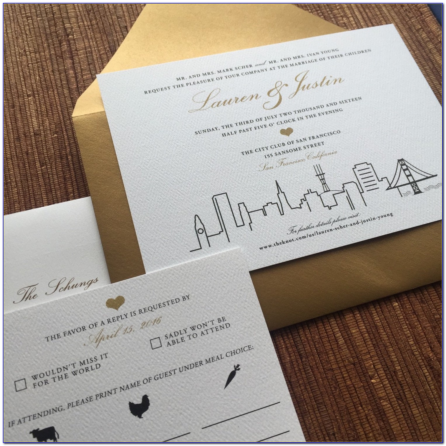 San Francisco Skyline Wedding Invitations