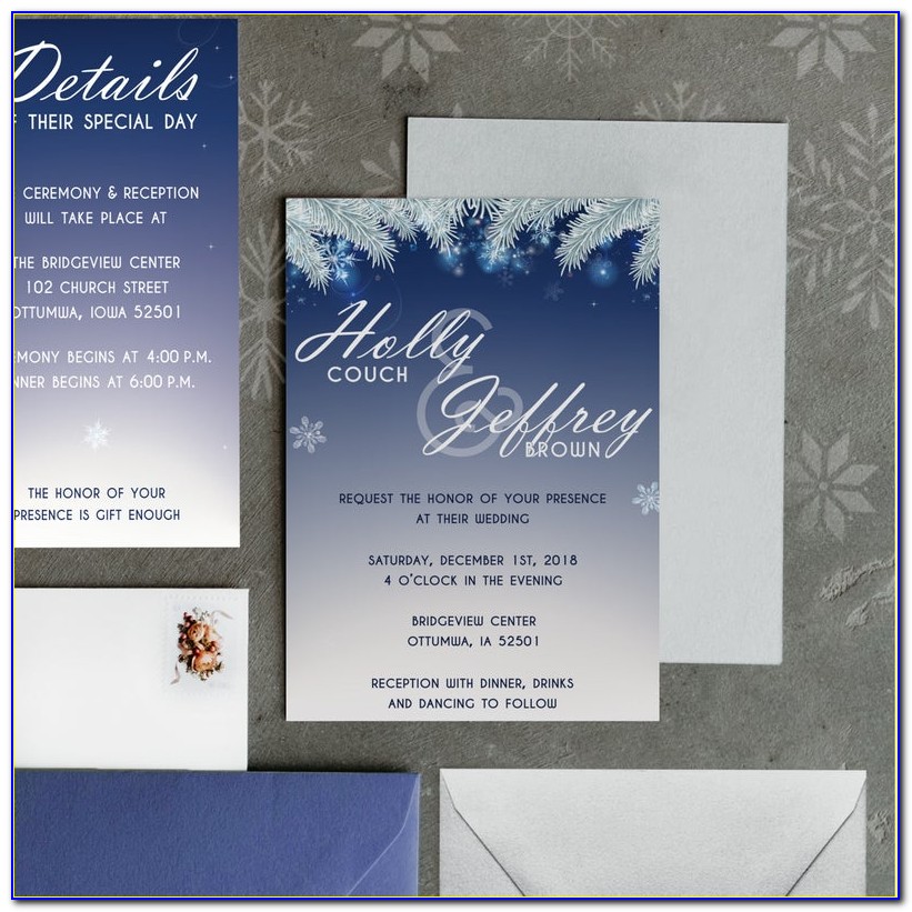 Sapphire Blue And Silver Wedding Invitations