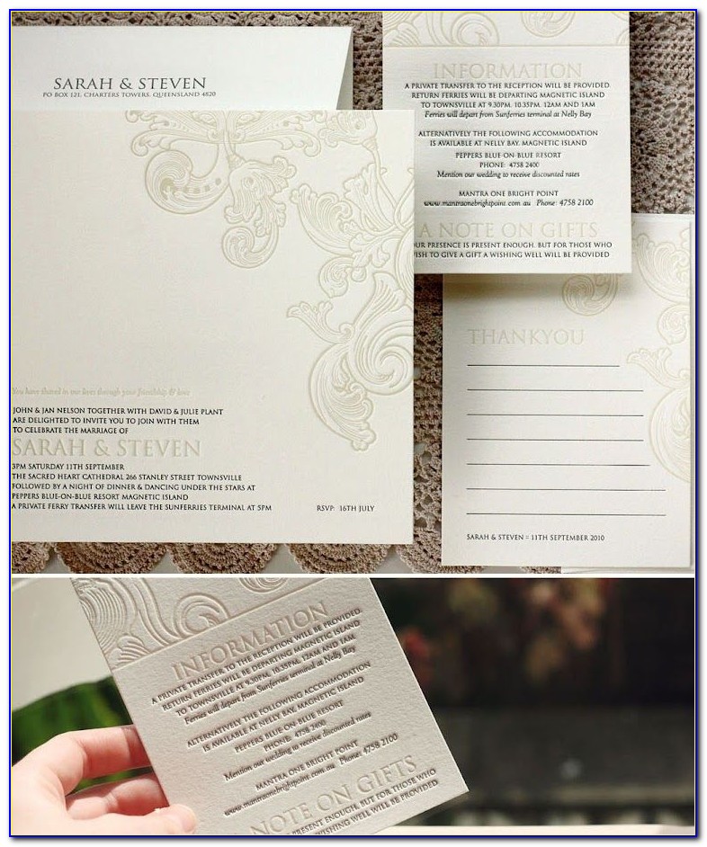 Semi Custom Letterpress Wedding Invitations