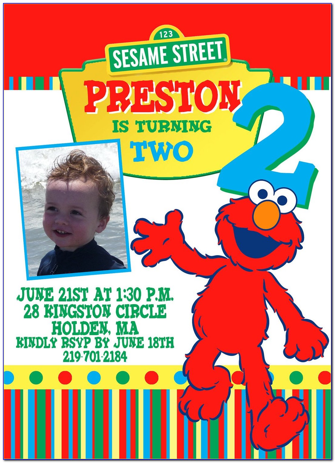 Sesame Street Birthday Party Invitations Personalized