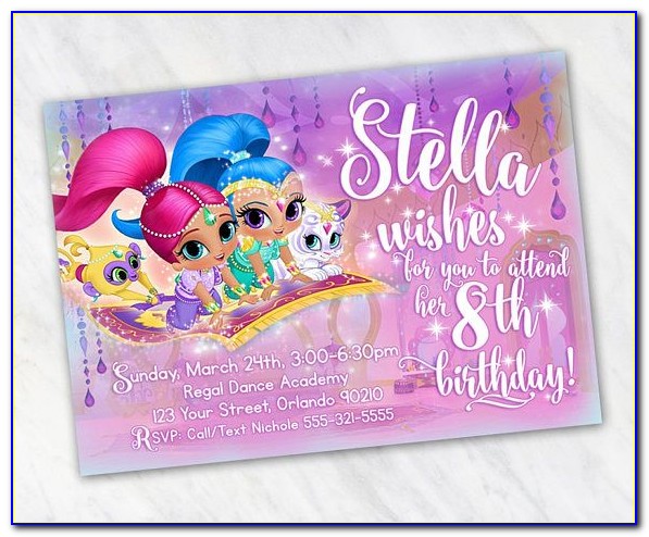 Shimmer And Shine Birthday Invitations Template Free