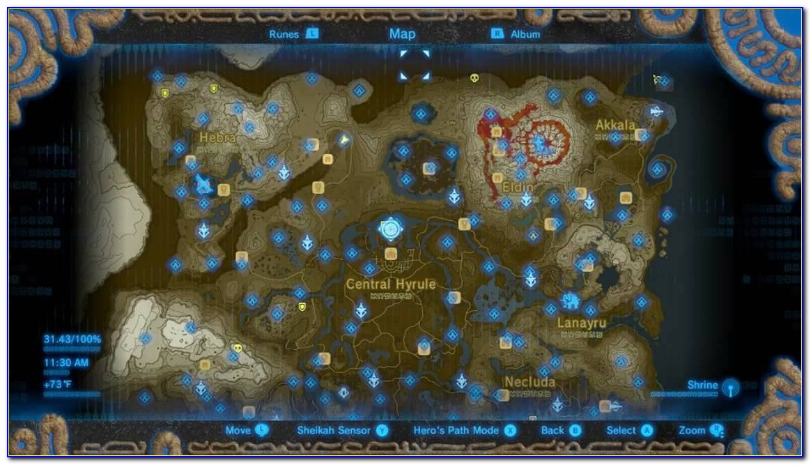 Shrine Map Botw Hebra