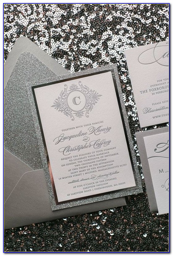 Silver Wedding Invitation Sample