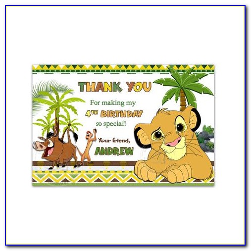 Simba Birthday Invitation Card
