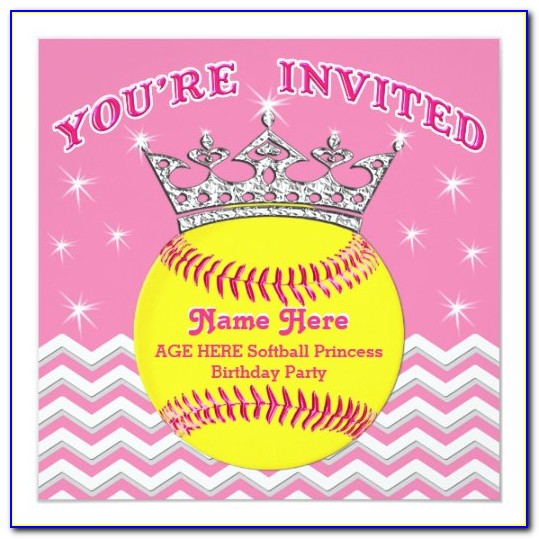 Softball Birthday Party Invitations