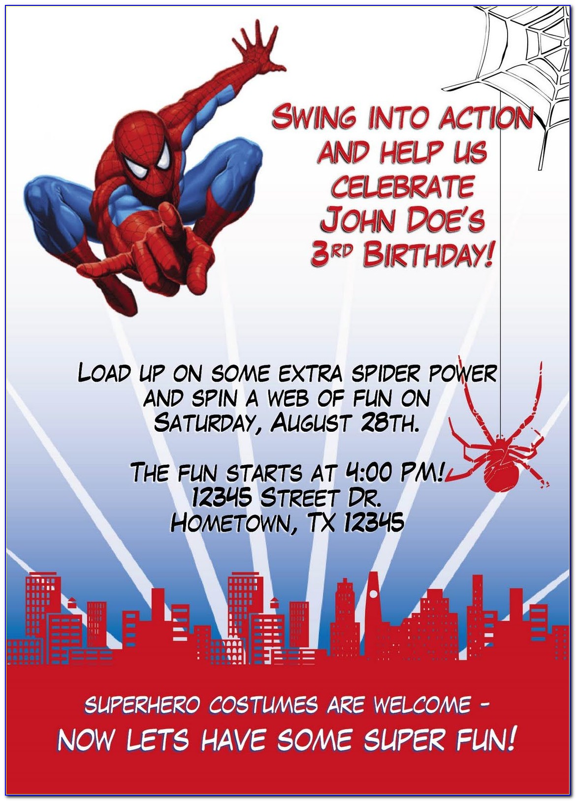 Spiderman Birthday Invitations Online Free
