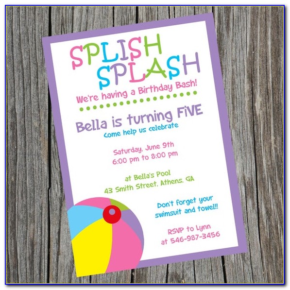 Splish Splash Birthday Invitation Template