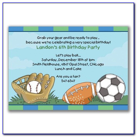 Sports Birthday Invitation Sayings