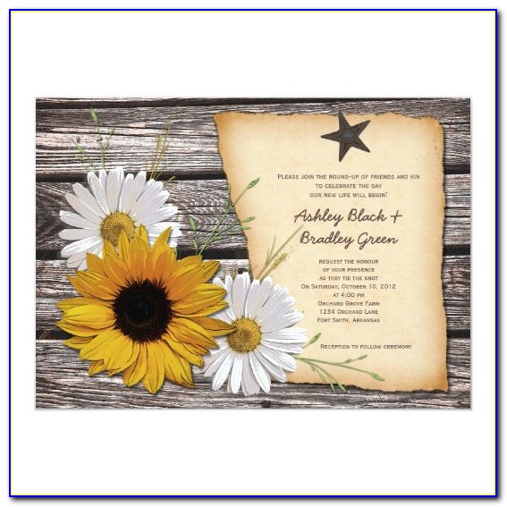 Sunflower And Daisy Wedding Invitations