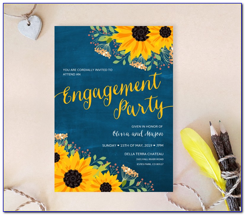 Sunflower Engagement Invitations
