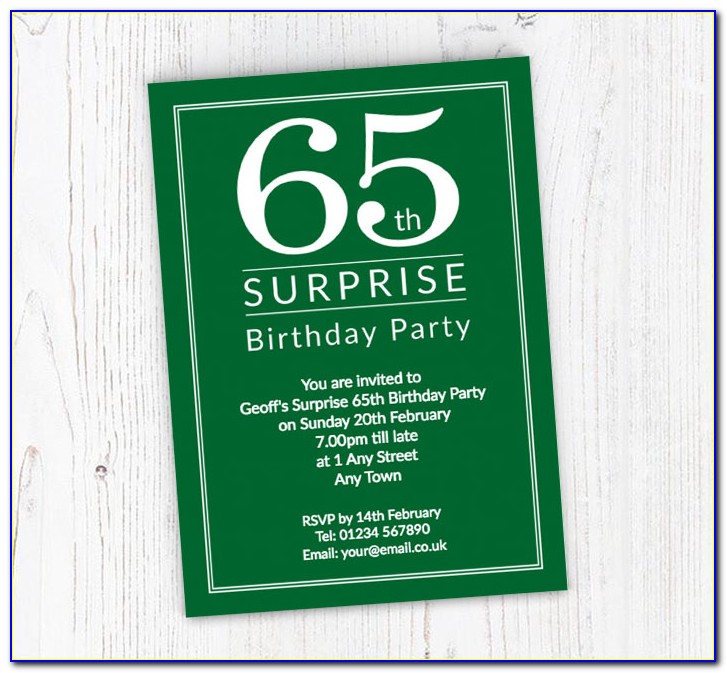 Surprise 65th Birthday Invitations
