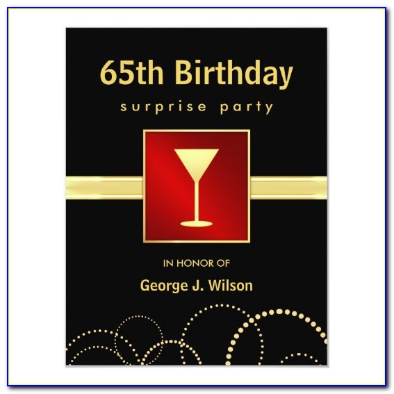 Surprise 65th Birthday Party Invitations