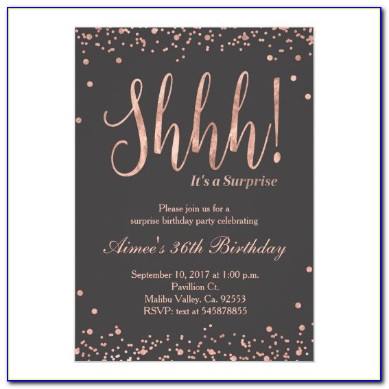 Surprise Birthday Party Invitations With Photo