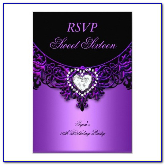 Sweet 16 Invitations With Response Cards