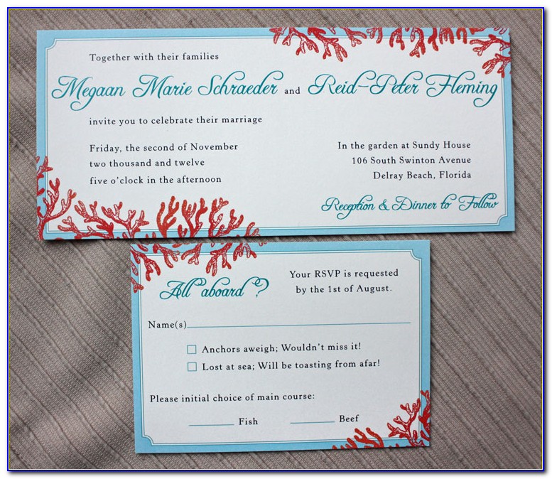 Tiffany Blue Beach Wedding Invitations