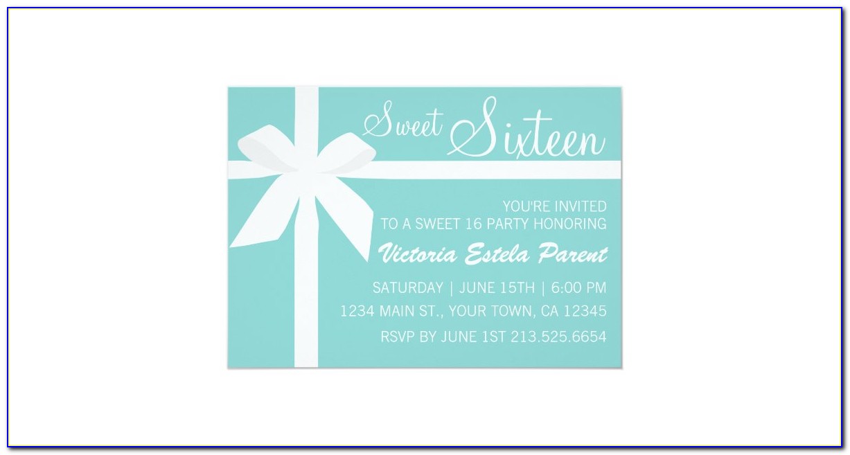 Tiffany & Co Sweet 16 Invitations