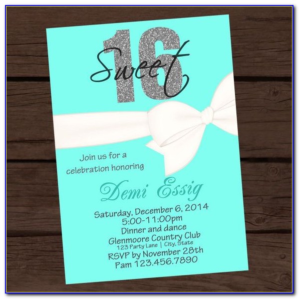 Tiffany Sweet 16 Invitations