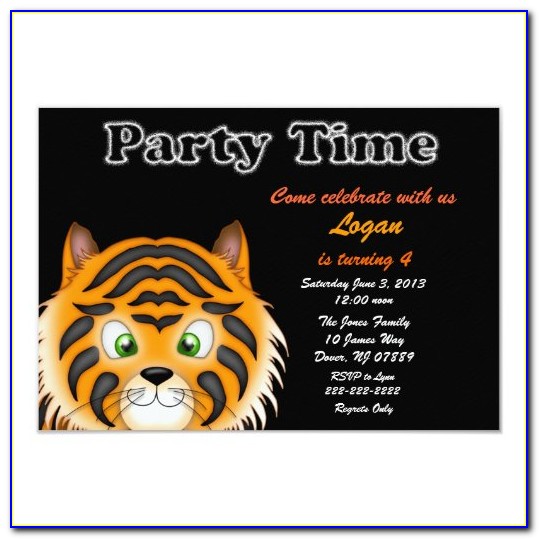 Tiger Birthday Invitations