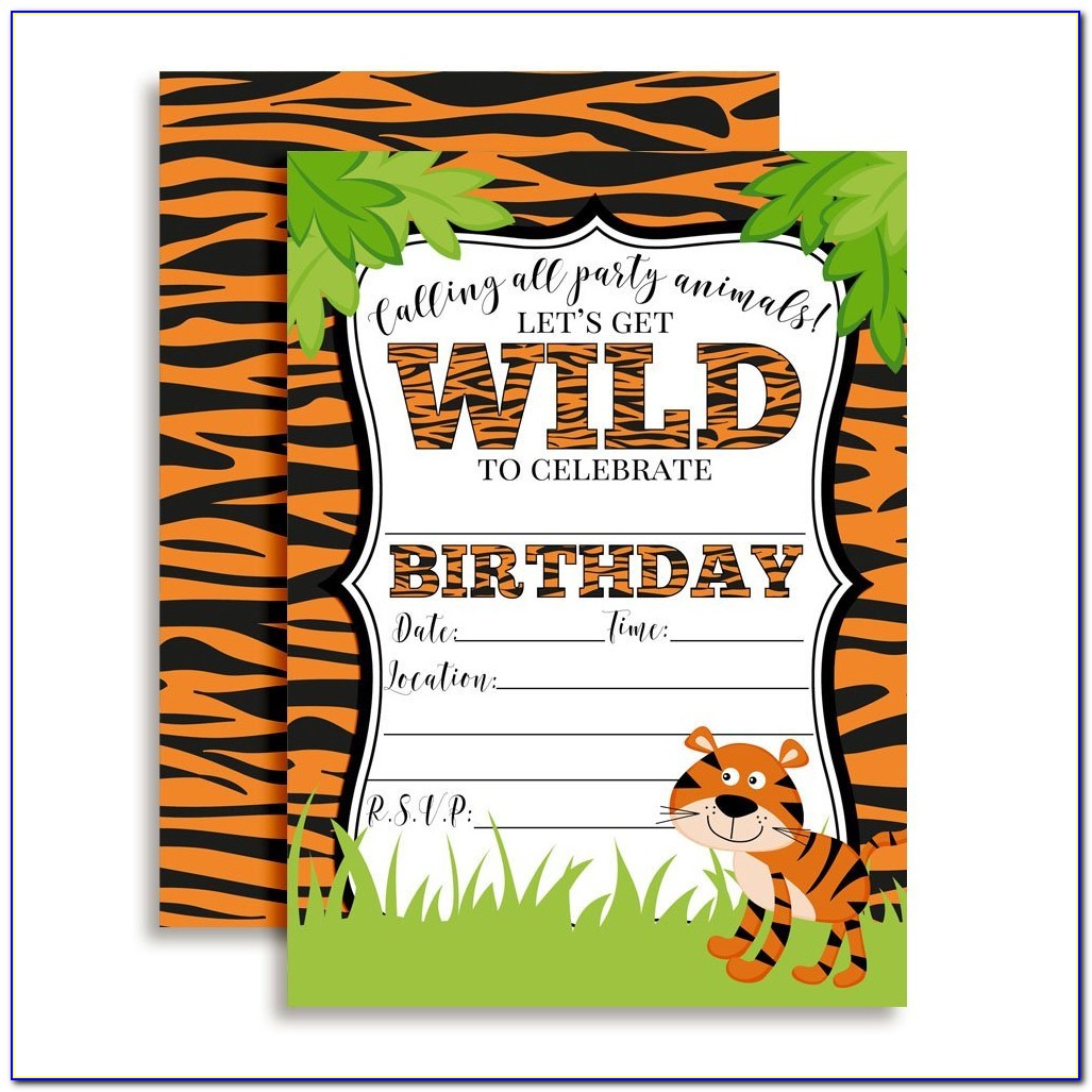 Tiger Birthday Party Invitations