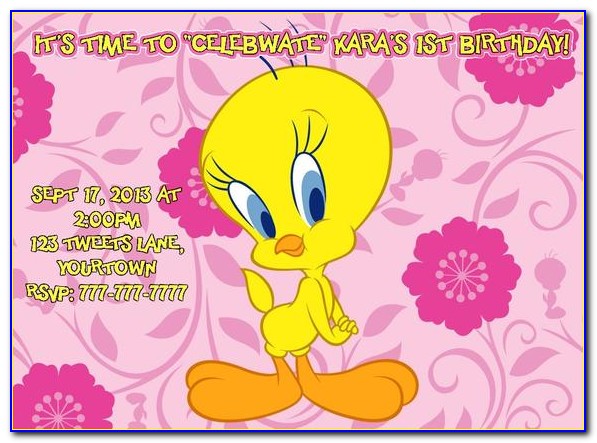 Tweety Bird Invitations Printable