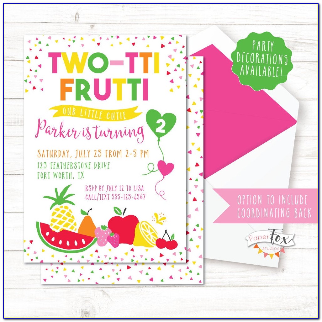Twotti Frutti Invitations