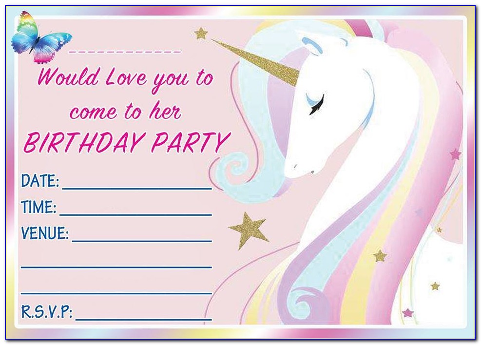 Unicorn Invitation Card Background