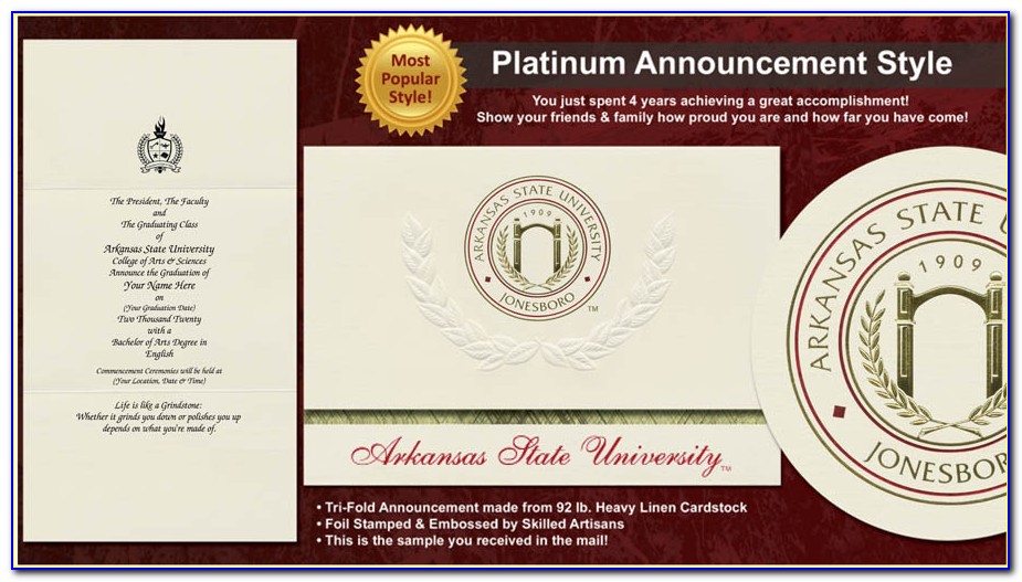 University Of Arkansas Graduation Announcement