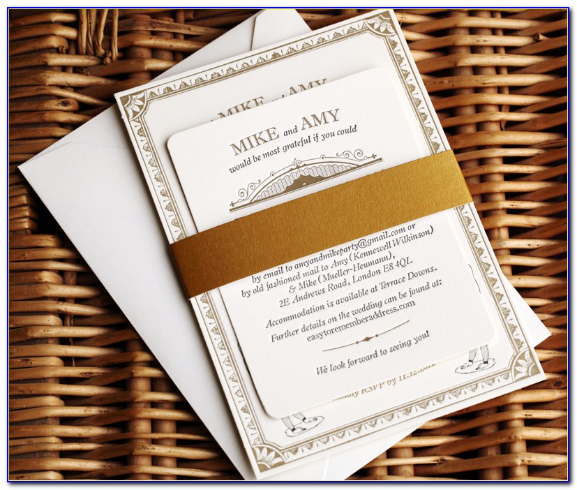 Vintage Gold Wedding Invitations