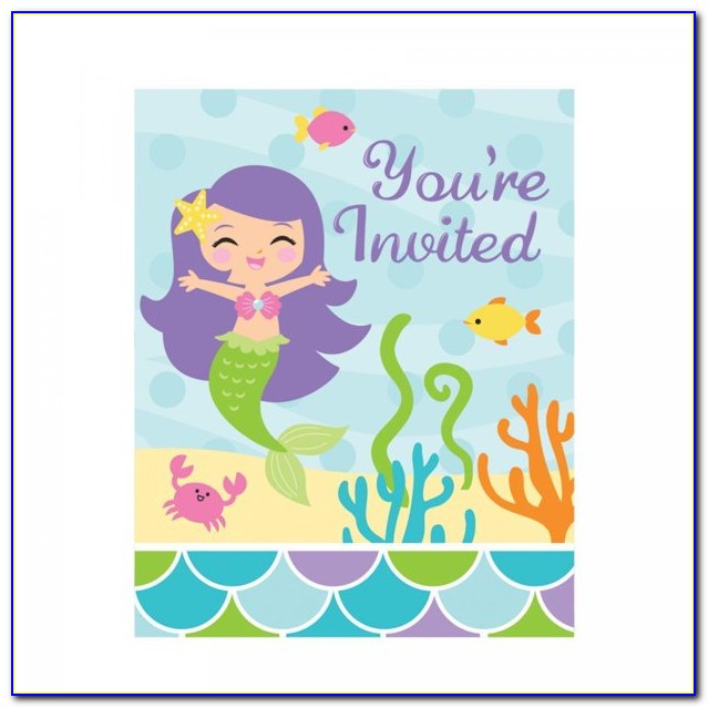 Walmart Mermaid Party Invitations