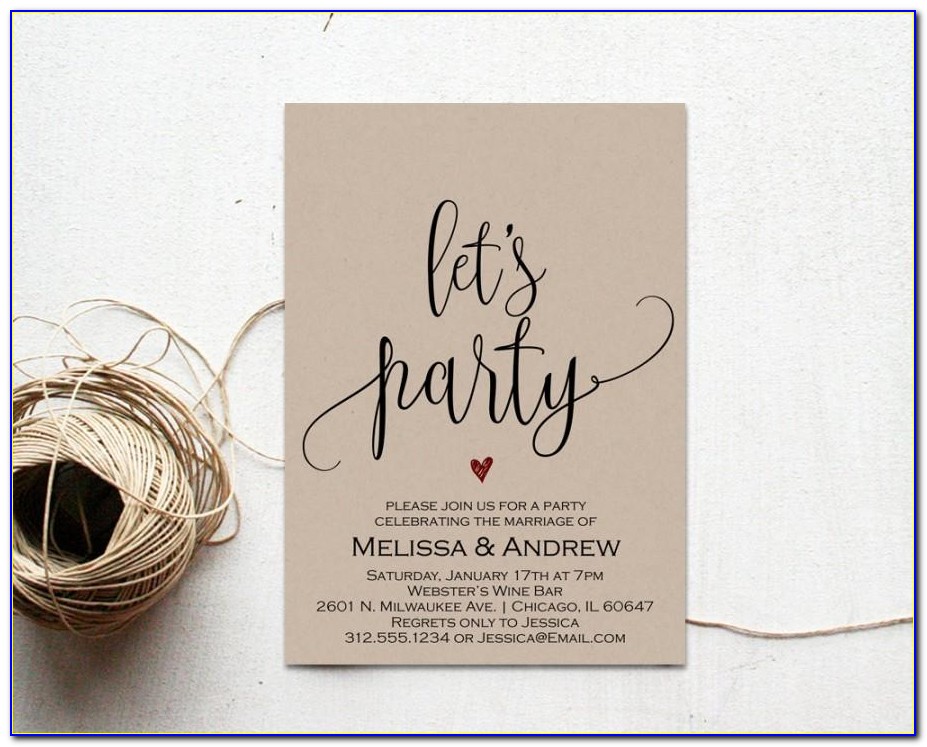 We Eloped Party Invitations