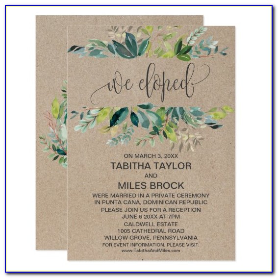 We Have Eloped Invitations