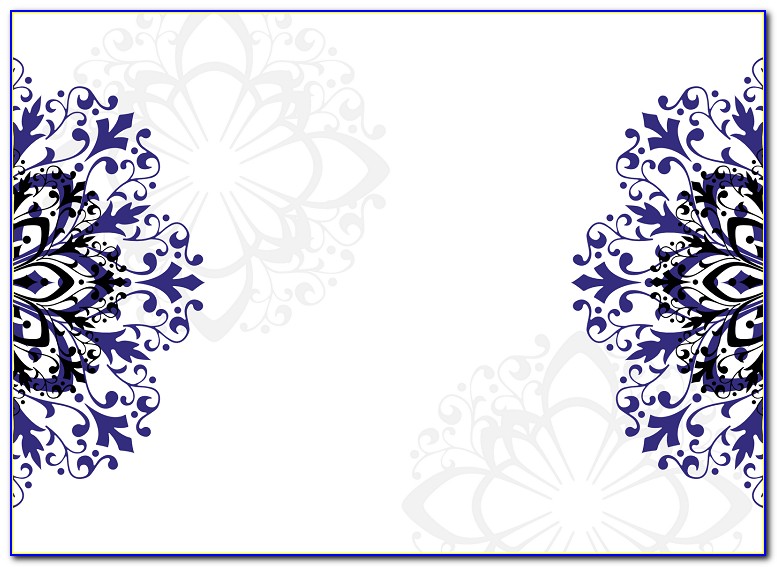 Wedding Invitation Card Royal Blue Background Design