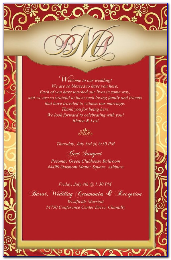 Wedding Invitation In Hindi Matter