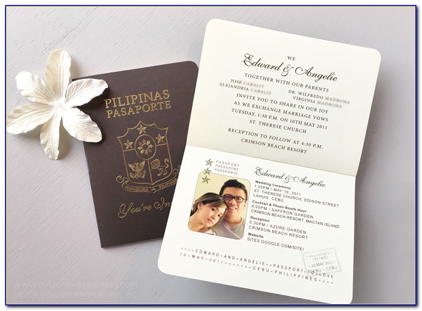 Wedding Invitation Passport Style Philippines