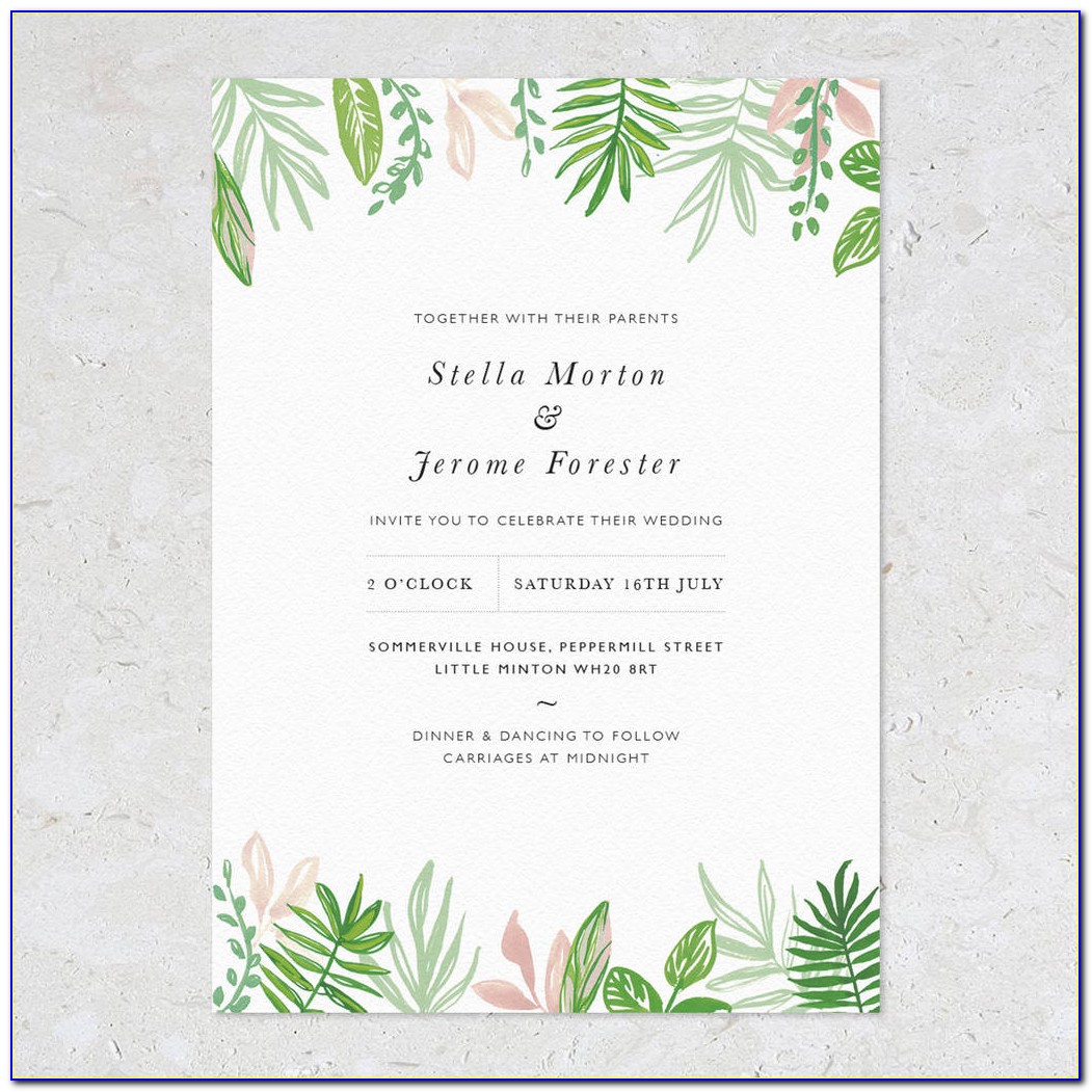 Wedding Invitations Green And White
