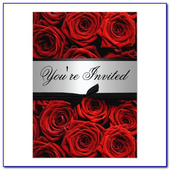 Wedding Invitations With Red Roses