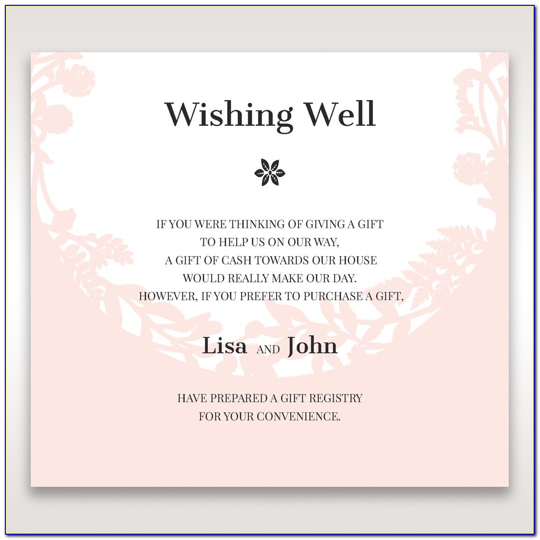 Wedding Invite Wishing Well Wording