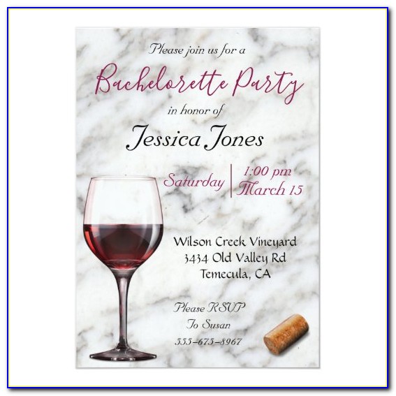 Wine Tasting Bachelorette Invitations
