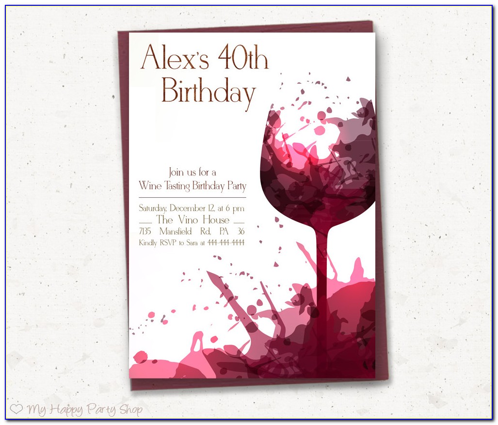 Wine Tasting Birthday Invitations