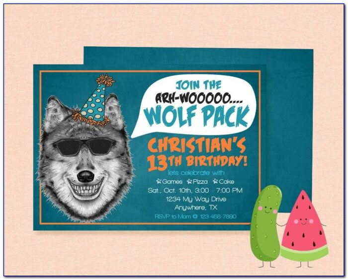 Wolf Birthday Invitations