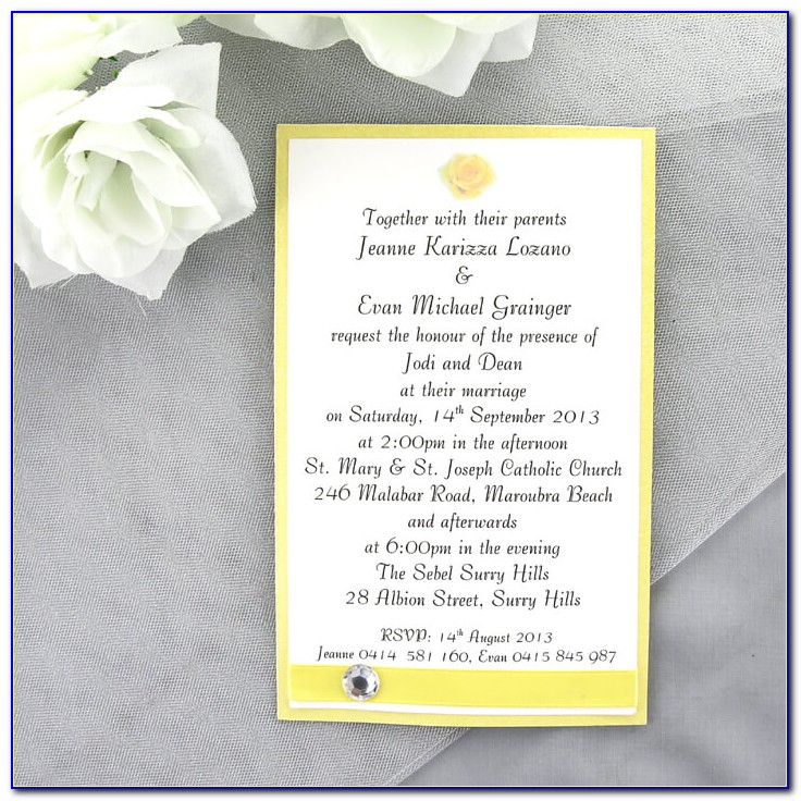 Yellow And White Wedding Invitations