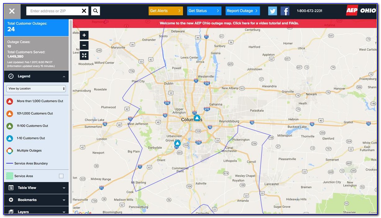 Aep Ohio Outage Restoration Map