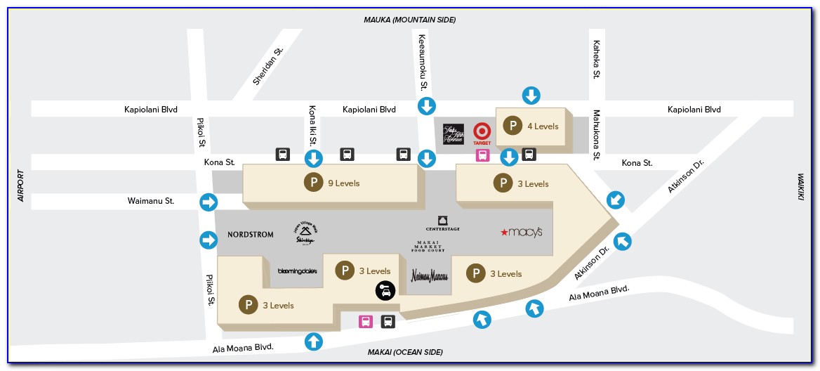 Ala Moana Center Map Of Stores