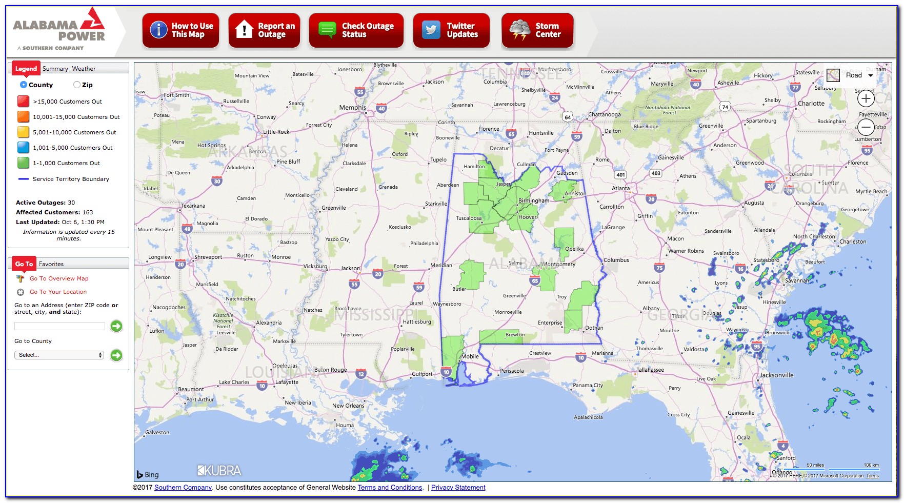 Alabama Power Real Time Outage Map
